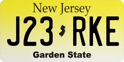 NJ license plate J23RKE