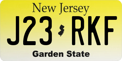 NJ license plate J23RKF