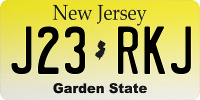 NJ license plate J23RKJ