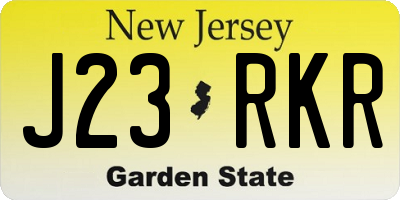 NJ license plate J23RKR