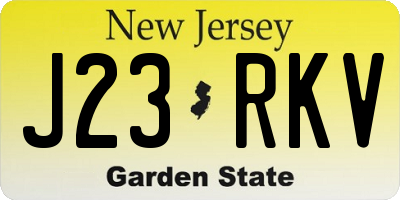 NJ license plate J23RKV