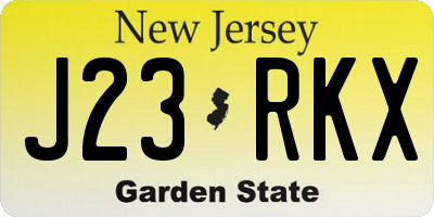 NJ license plate J23RKX