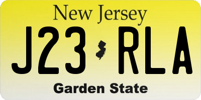 NJ license plate J23RLA