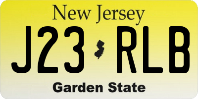 NJ license plate J23RLB