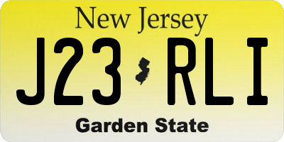 NJ license plate J23RLI