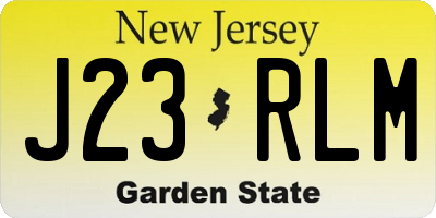 NJ license plate J23RLM