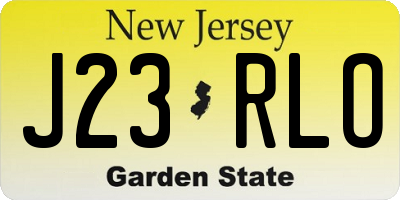 NJ license plate J23RLO