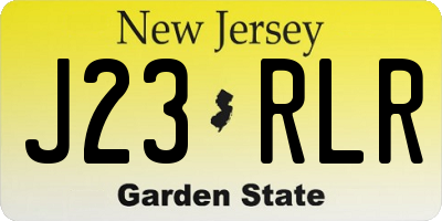 NJ license plate J23RLR