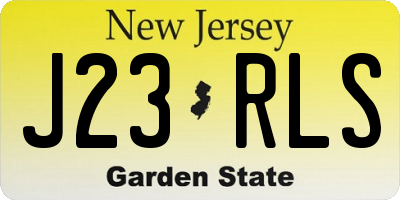 NJ license plate J23RLS