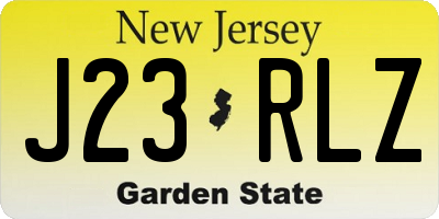 NJ license plate J23RLZ