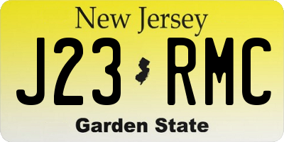 NJ license plate J23RMC