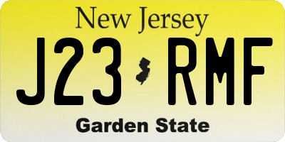 NJ license plate J23RMF