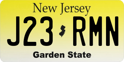NJ license plate J23RMN