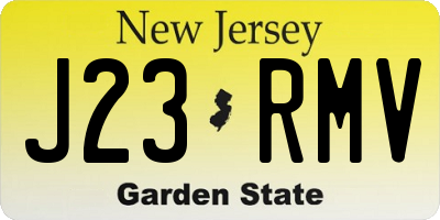 NJ license plate J23RMV