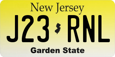 NJ license plate J23RNL