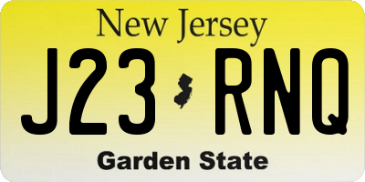 NJ license plate J23RNQ