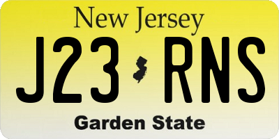 NJ license plate J23RNS