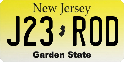 NJ license plate J23ROD