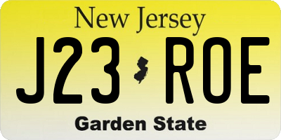 NJ license plate J23ROE