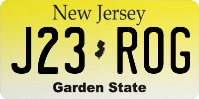 NJ license plate J23ROG