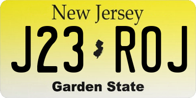 NJ license plate J23ROJ
