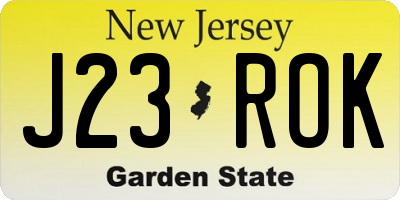 NJ license plate J23ROK