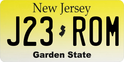 NJ license plate J23ROM
