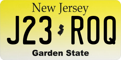 NJ license plate J23ROQ