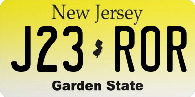 NJ license plate J23ROR