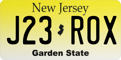 NJ license plate J23ROX