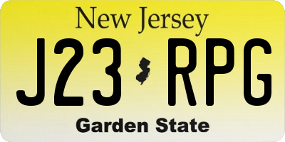 NJ license plate J23RPG