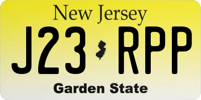NJ license plate J23RPP
