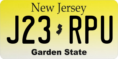 NJ license plate J23RPU
