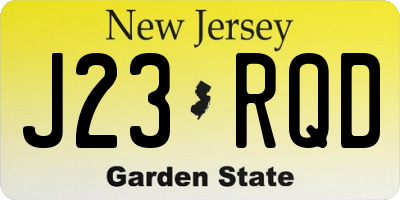 NJ license plate J23RQD