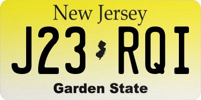 NJ license plate J23RQI