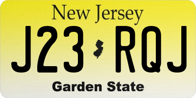 NJ license plate J23RQJ