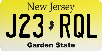NJ license plate J23RQL