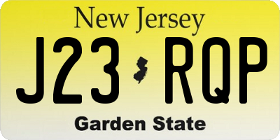 NJ license plate J23RQP