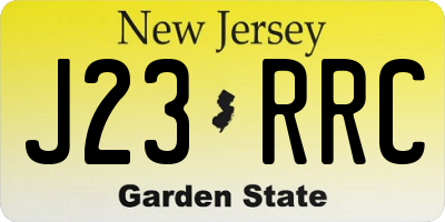 NJ license plate J23RRC