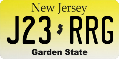 NJ license plate J23RRG