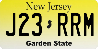 NJ license plate J23RRM