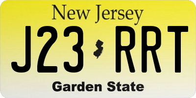 NJ license plate J23RRT