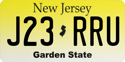 NJ license plate J23RRU