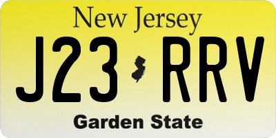 NJ license plate J23RRV