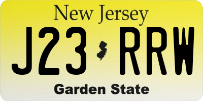 NJ license plate J23RRW