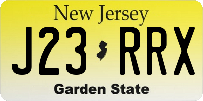 NJ license plate J23RRX