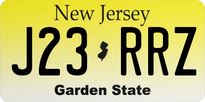 NJ license plate J23RRZ