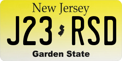 NJ license plate J23RSD