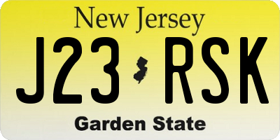 NJ license plate J23RSK