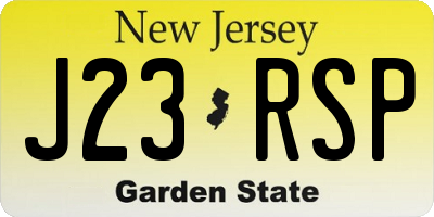 NJ license plate J23RSP